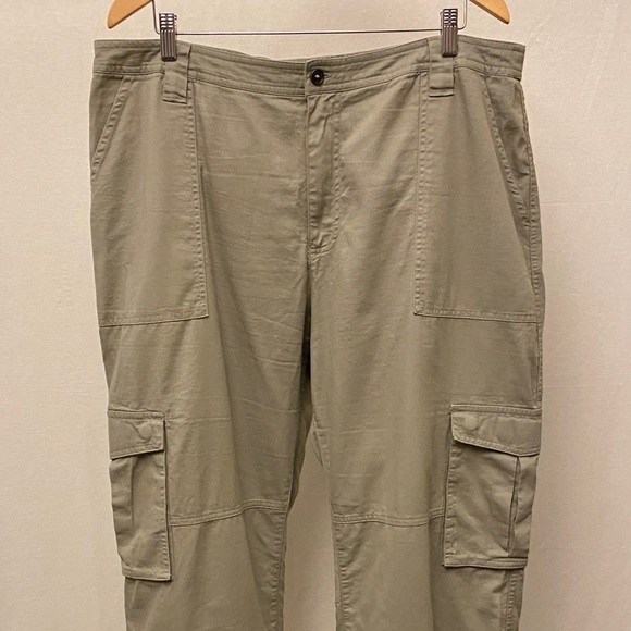 Abercrombie XL Cargo Relaxed Jogger Pants Women’s Tan Beige Cotton Lyocell - Picture 4 of 12